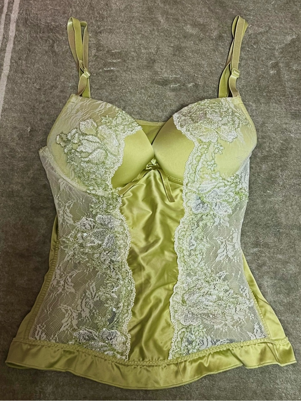 Vintage Cottagecore Lacey Camisole in sage green